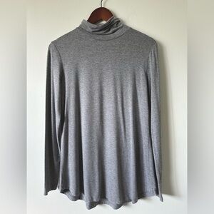 Joan Vass New York Women’s Gray Long-Sleeve Casual Turtleneck Shirt Size S